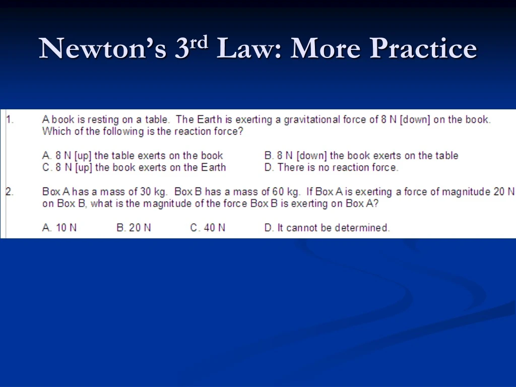 newton s 3 rd law more practice