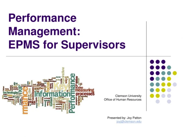 Performance Management: EPMS for Supervisors