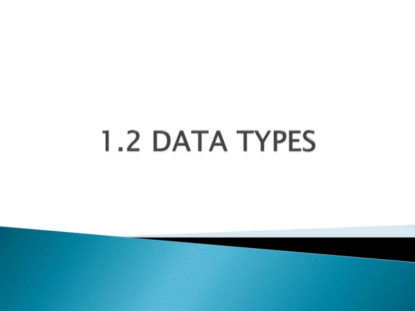 1.2 DATA TYPES