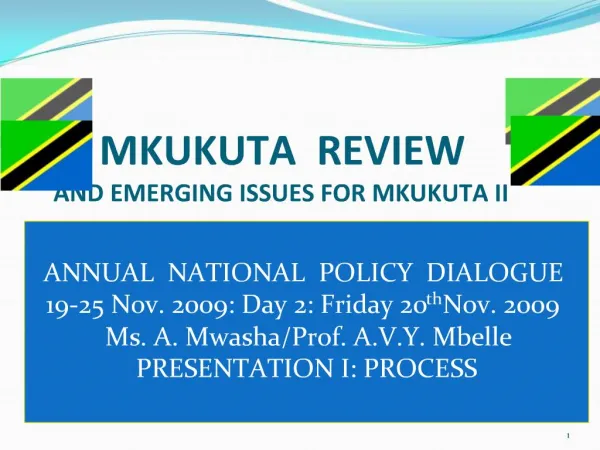 MKUKUTA REVIEW AND EMERGING ISSUES FOR MKUKUTA II