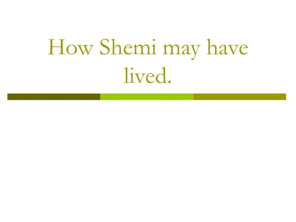 How Shemi may have lived.