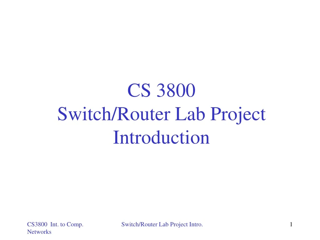 cs 3800 switch router lab project introduction