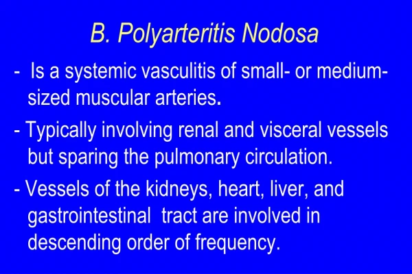 B. Polyarteritis Nodosa