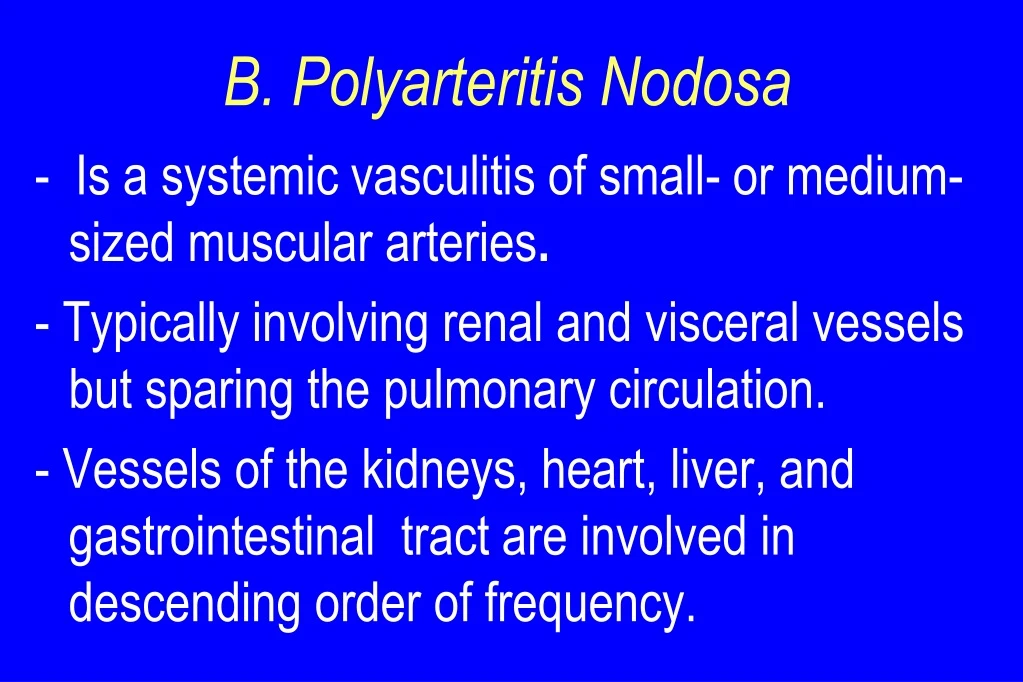 b polyarteritis nodosa