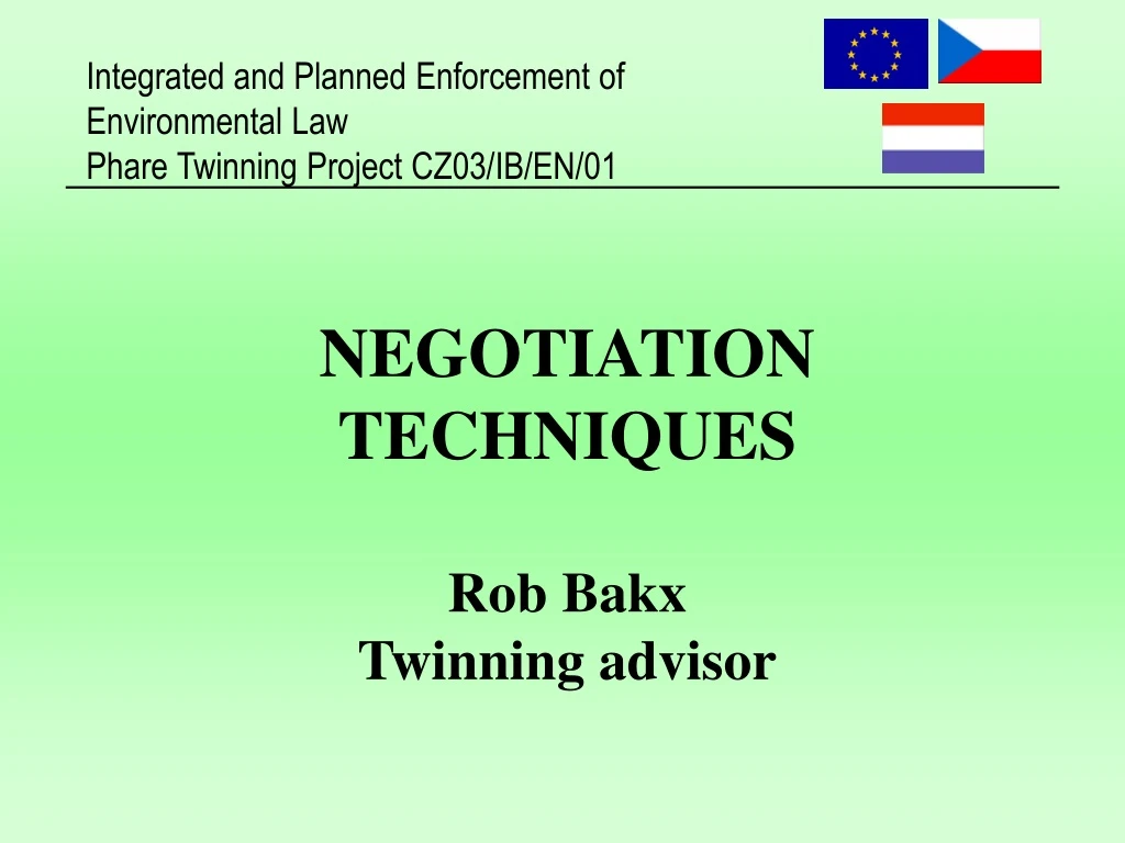 negotiation techniques rob bakx twinning advisor