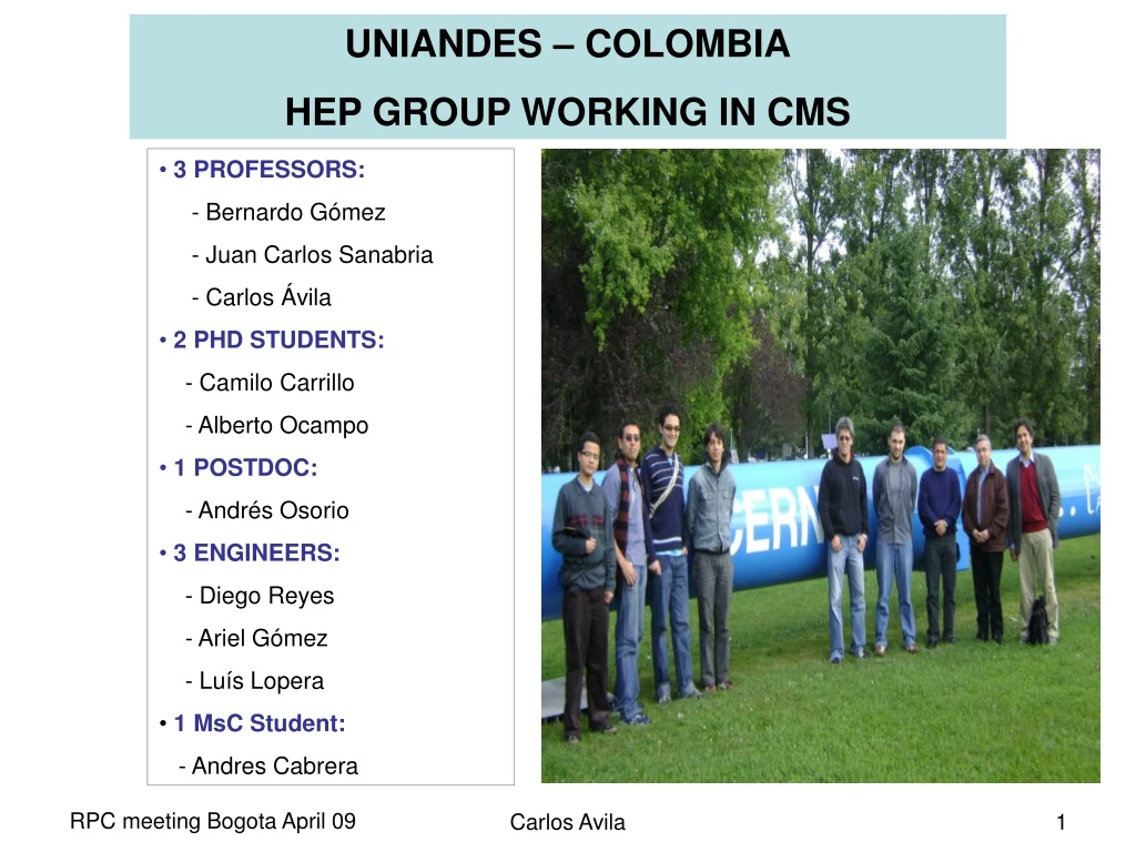 uniandes colombia hep group working in cms