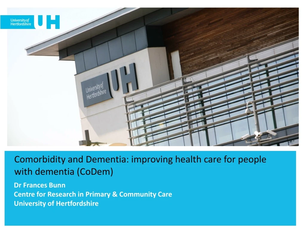 comorbidity and dementia improving health care