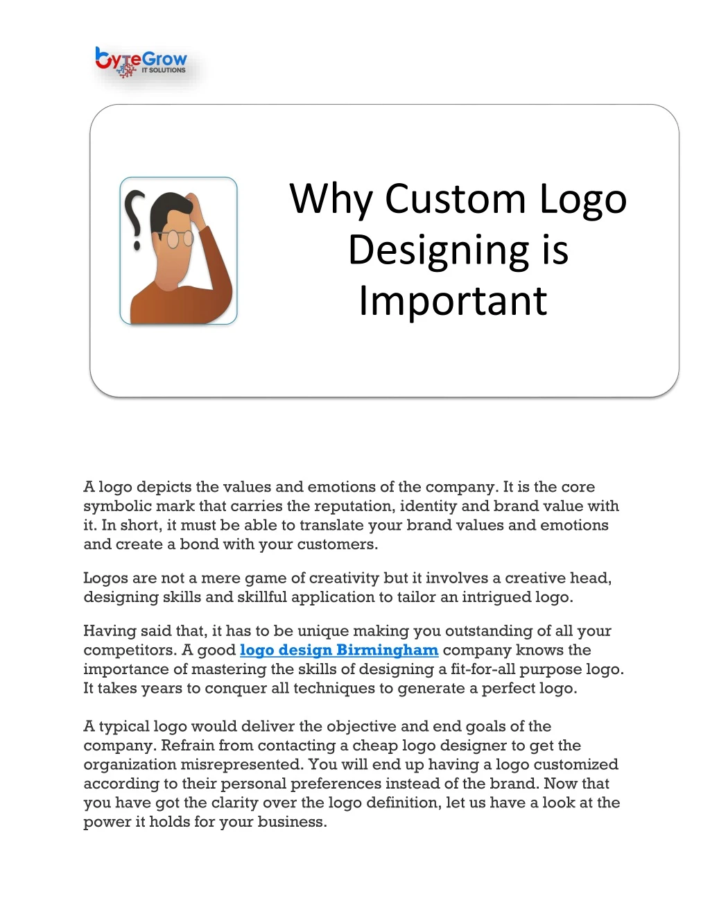 why custom logo designing is important