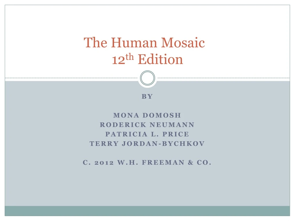 the human mosaic 12 th edition