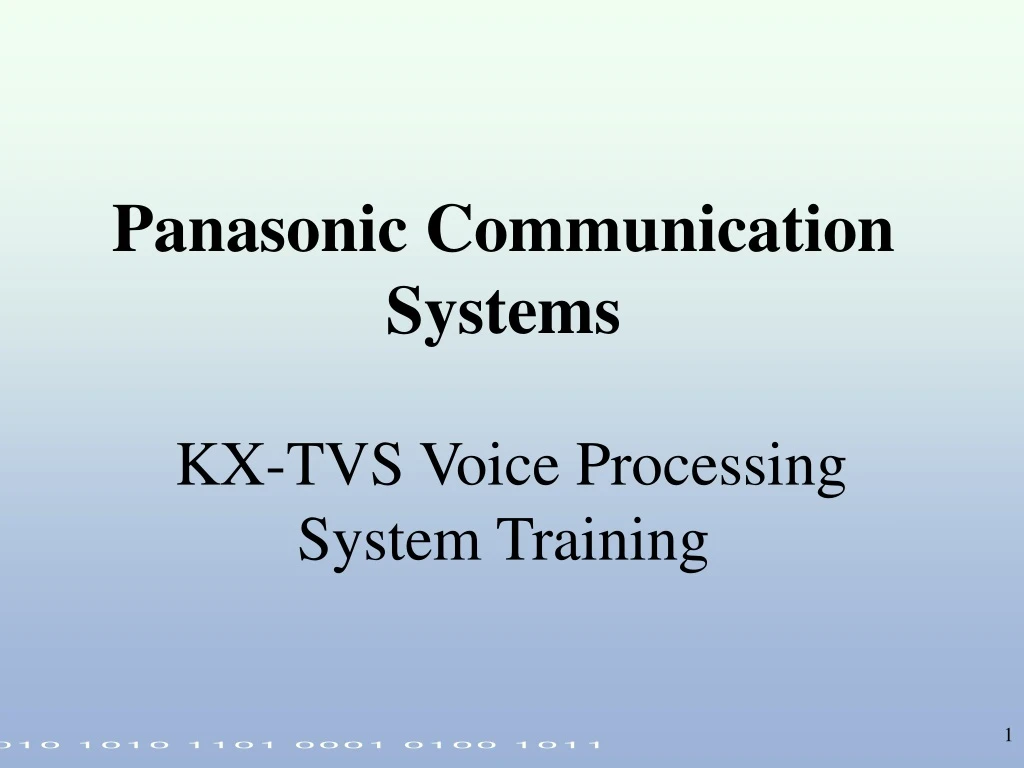 panasonic communication systems kx tvs voice processing system training