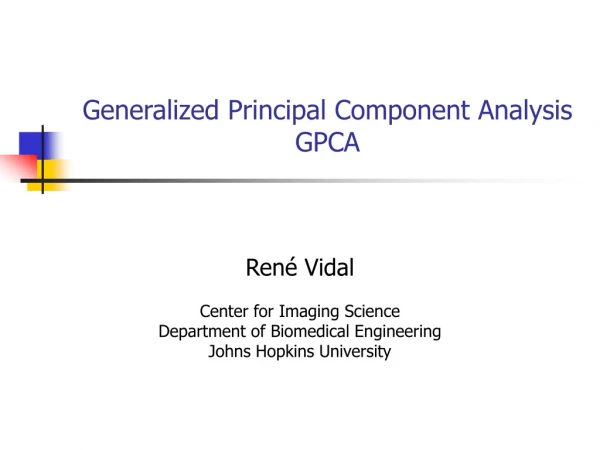 Generalized Principal Component Analysis GPCA