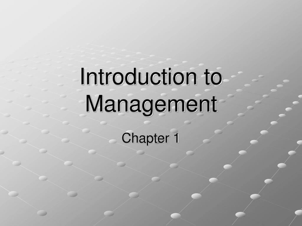 introduction to management