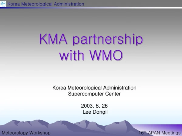KMA partnership  with WMO