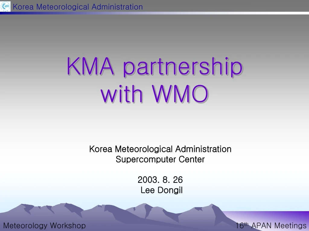 kma partnership with wmo