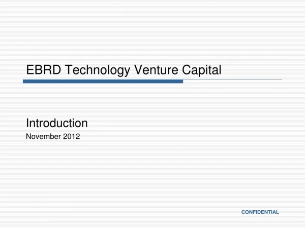 EBRD Technology Venture Capital