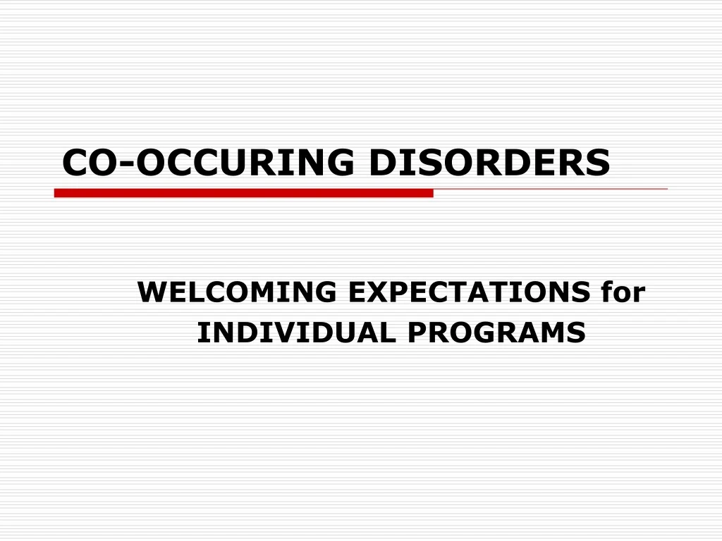 co occuring disorders
