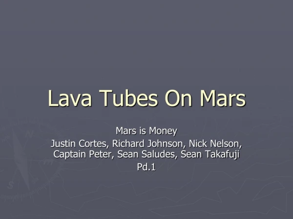Lava Tubes On Mars
