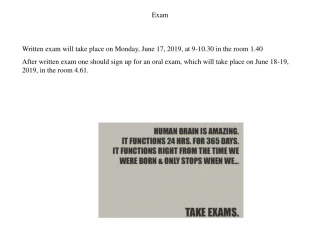 Exam - slide 1