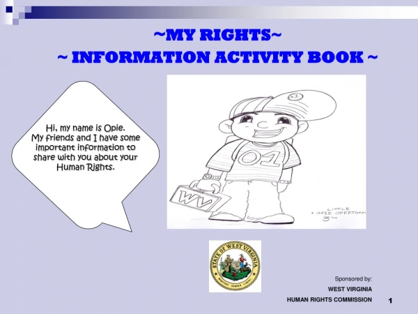 ~ MY RIGHTS~  ~ INFORMATION ACTIVITY BOOK ~