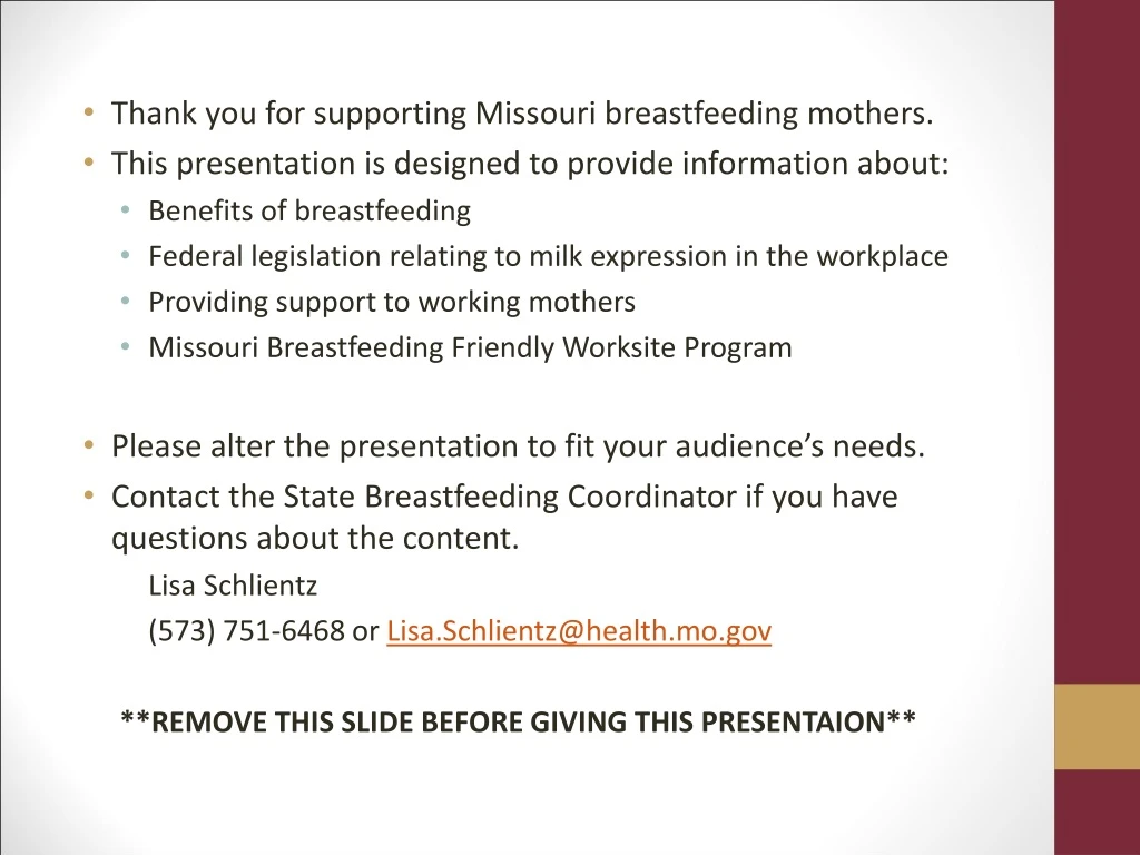 thank you for supporting missouri breastfeeding