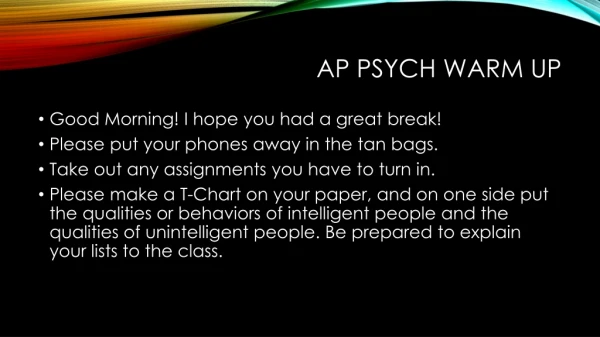 AP Psych warm up