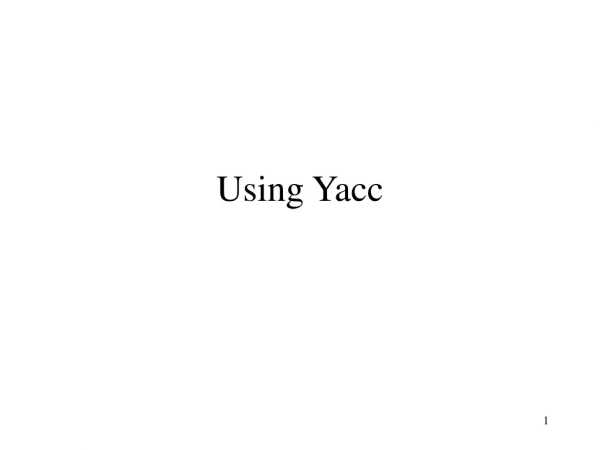 Using Yacc
