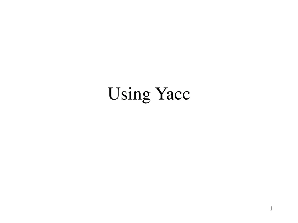 using yacc