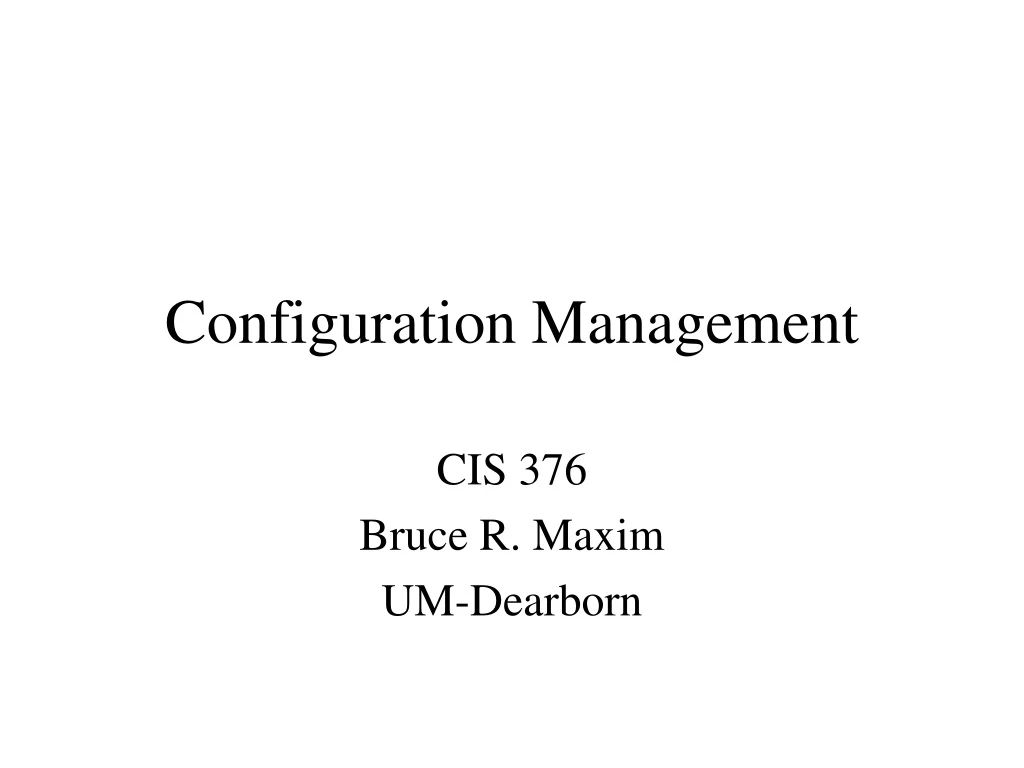 configuration management