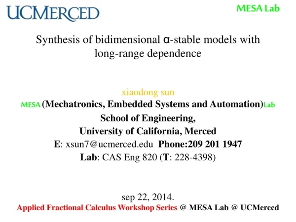 Synthesis of bidimensional  α -stable models with long-range dependence