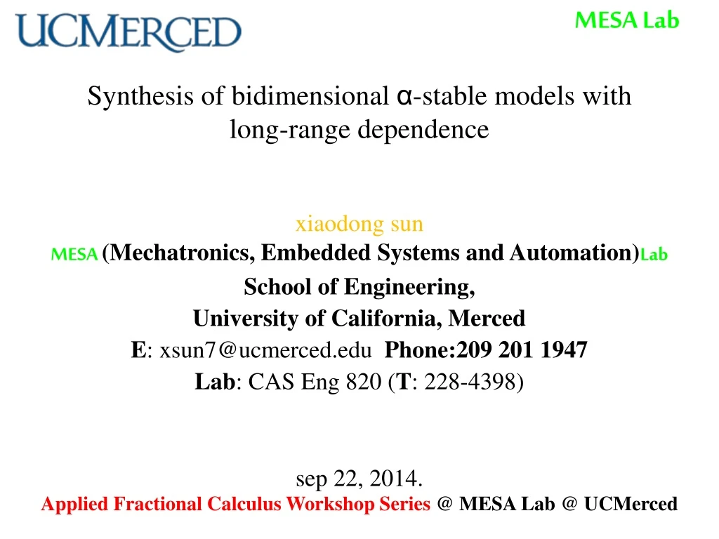 synthesis of bidimensional stable models with long range dependence