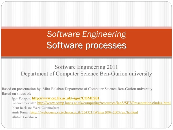 Software Engineering Software processes
