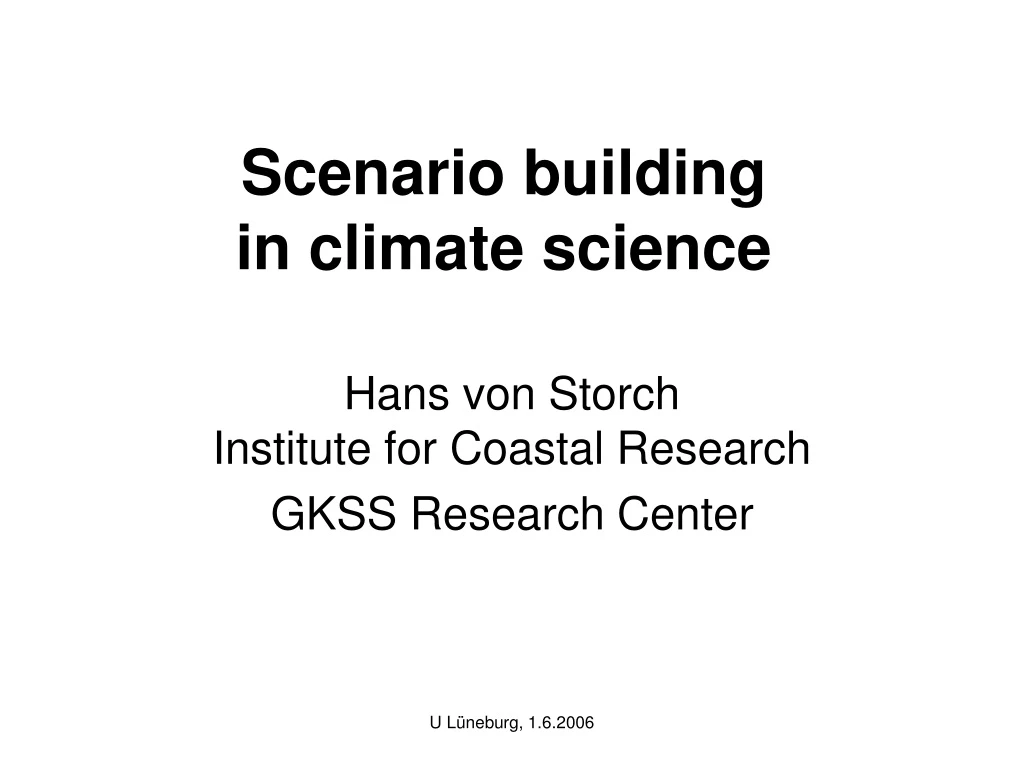 scenario building in climate science