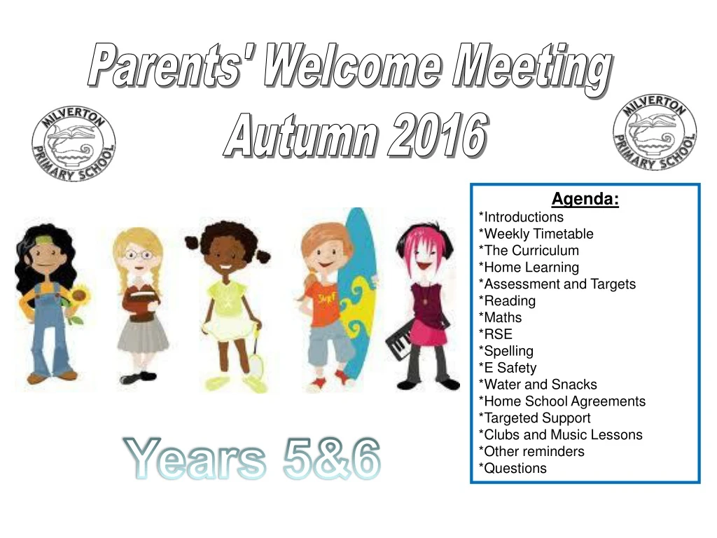 parents welcome meeting autumn 2016