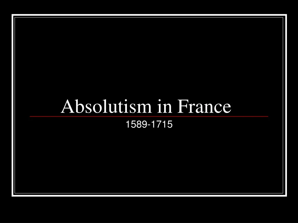 absolutism in france