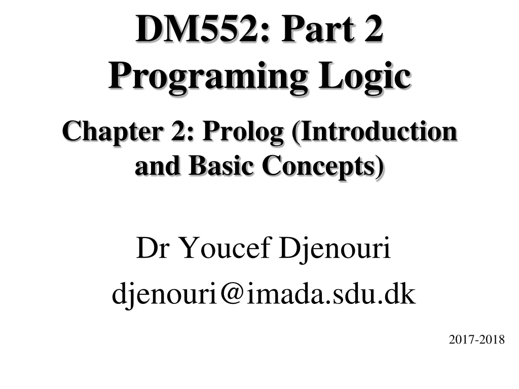 chapter 2 prolog introduction and basic concepts