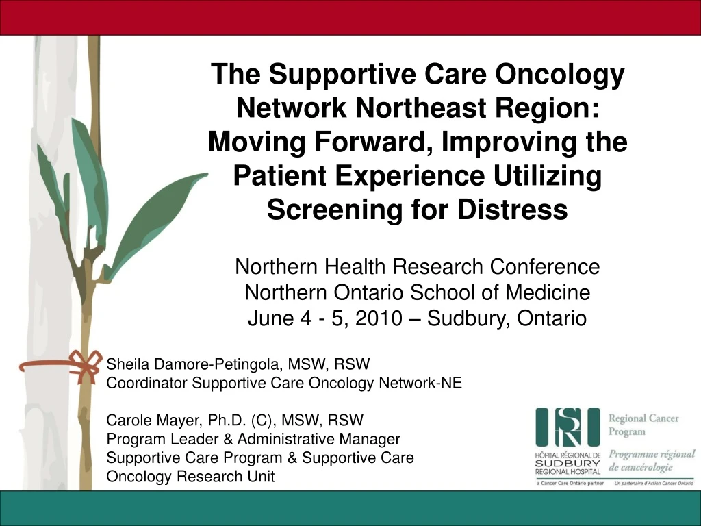 the supportive care oncology network northeast