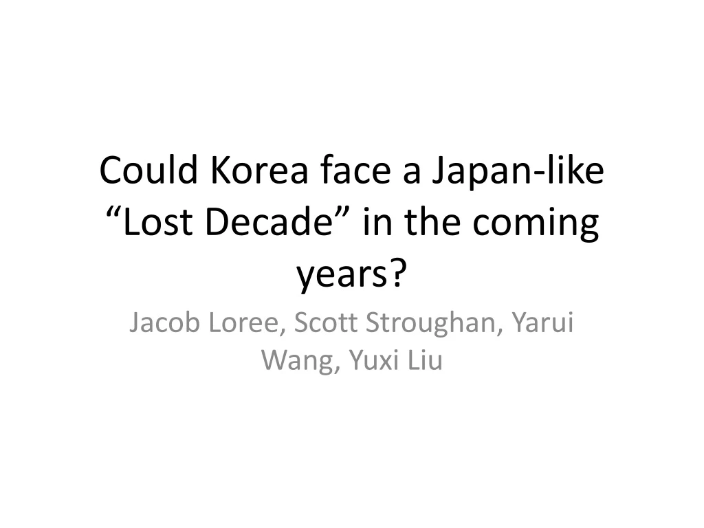 could korea face a japan like lost decade