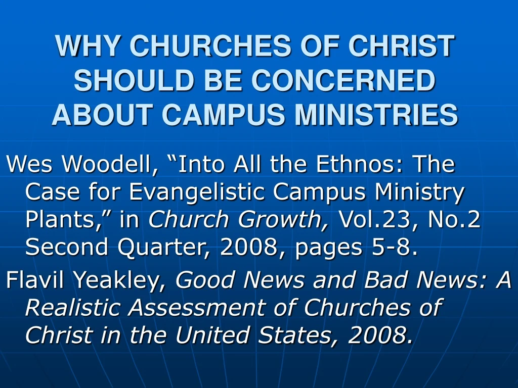 why churches of christ should be concerned about campus ministries