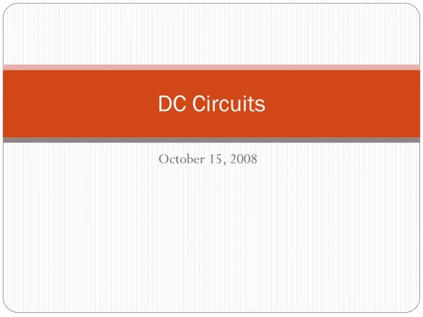 DC Circuits