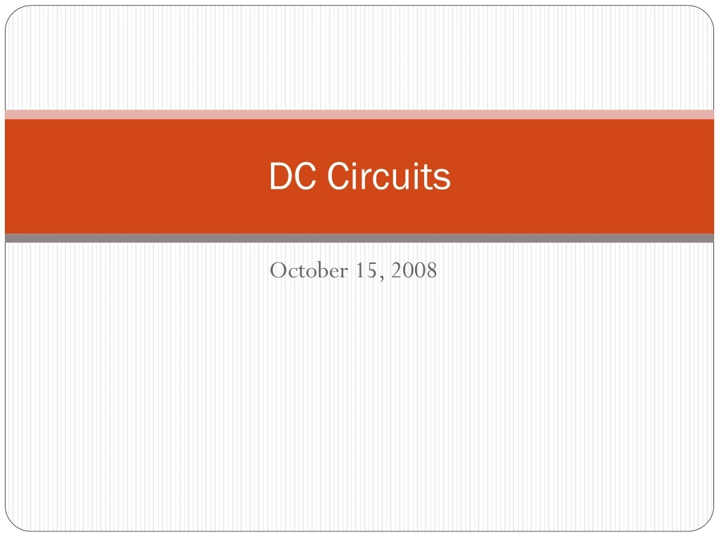 dc circuits