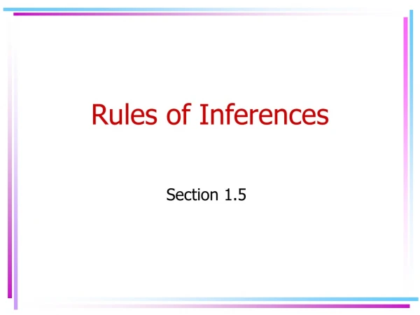Rules of Inferences