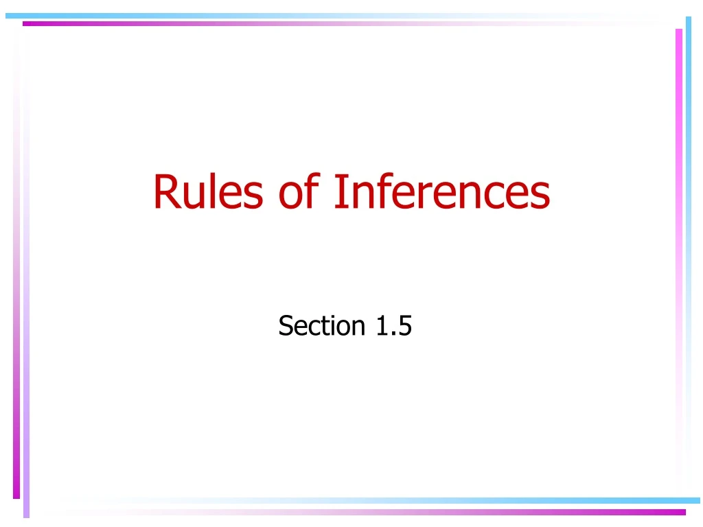 rules of inferences