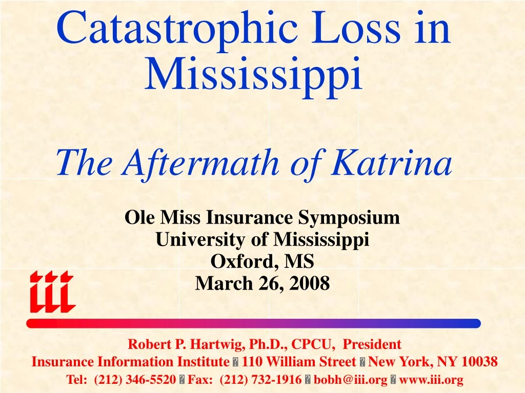catastrophic loss in mississippi the aftermath of katrina