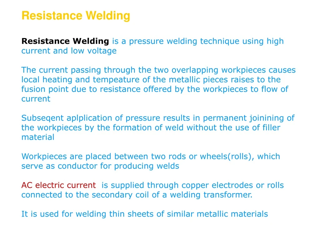 resistance welding resistance welding