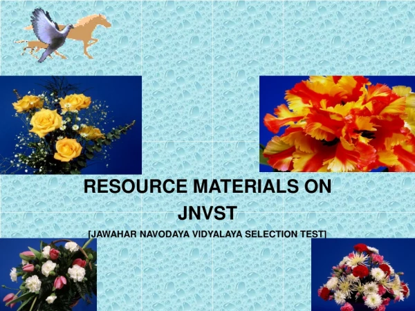 RESOURCE MATERIALS ON JNVST [JAWAHAR NAVODAYA VIDYALAYA SELECTION TEST]