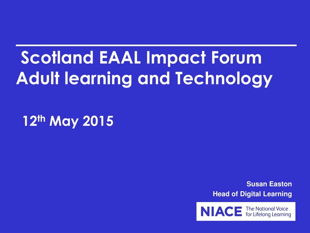 scotland eaal impact forum adult learning and technology