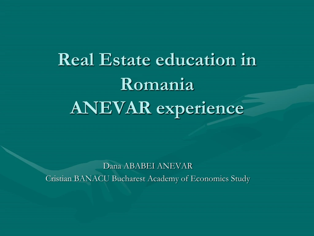 real estate education in romania anevar experience