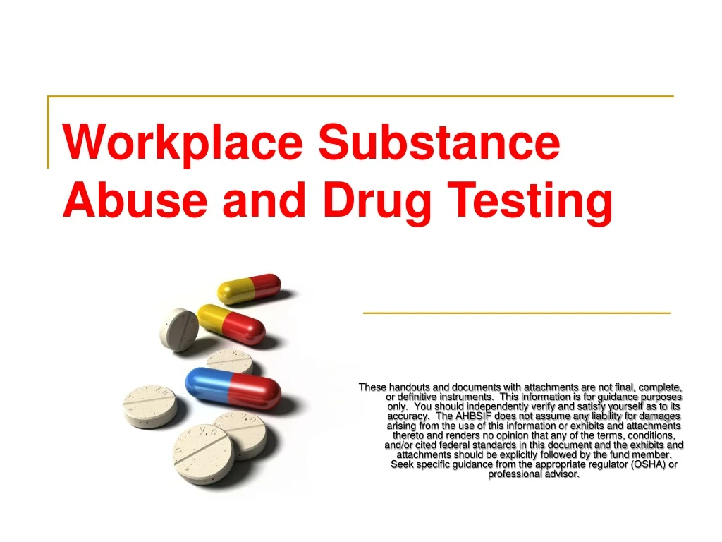 workplace substance abuse and drug testing