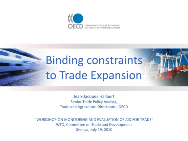 Binding constraints to Trade Expansion