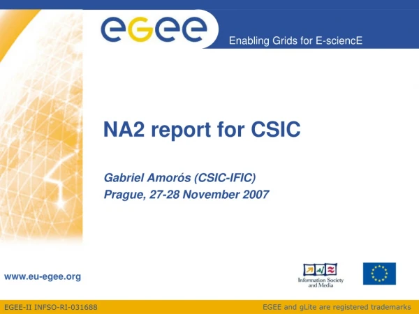 NA2 report for CSIC